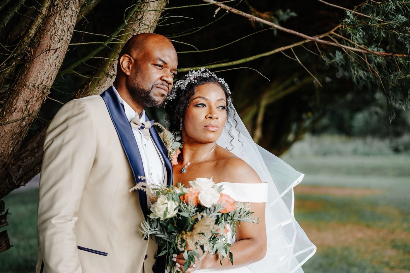 A couple photographed during their Asian wedding celebration